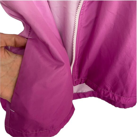 FILA Sport Windbreaker Jacket Ombre Neon Hooded Zipper Lightweight Rain XSmall - Picture 9 of 11
